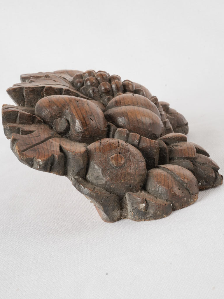 Distressed wood ornamental basket carving