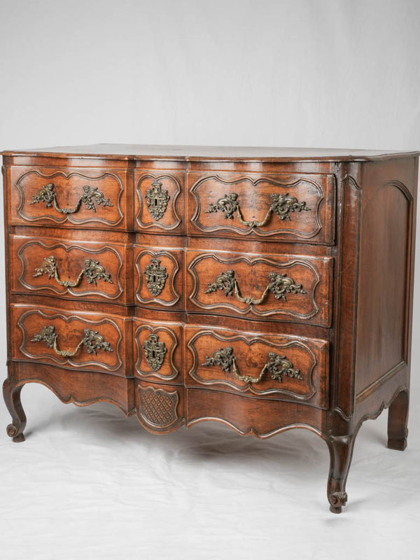 Antique French walnut Louis XV commode
