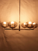 Sciolari chandelier w/ 6 lights - brass & smoke glass 27½" x 29½"