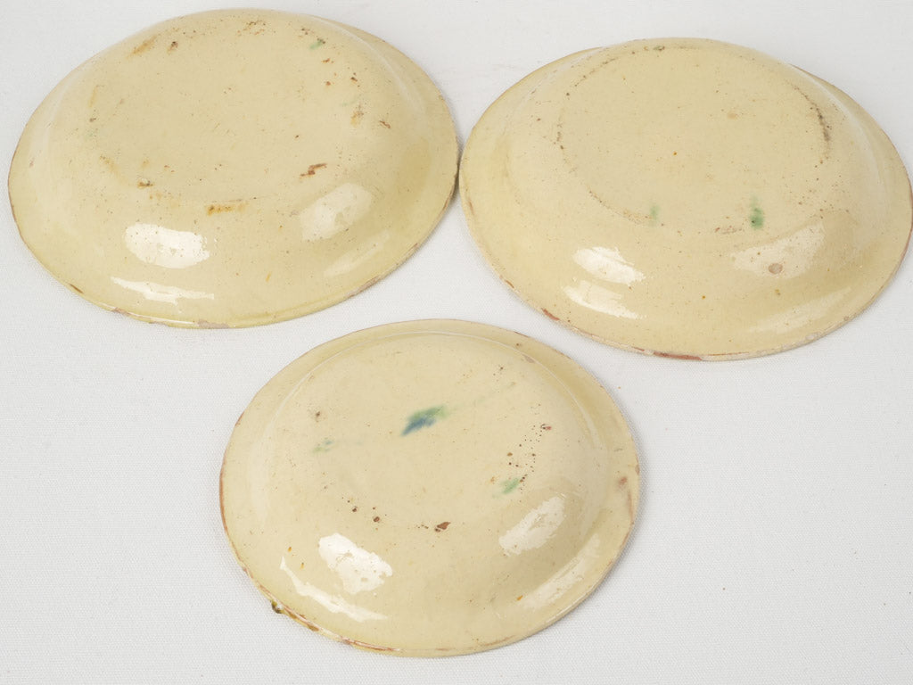Finely-crafted, antique shallow pottery bowls