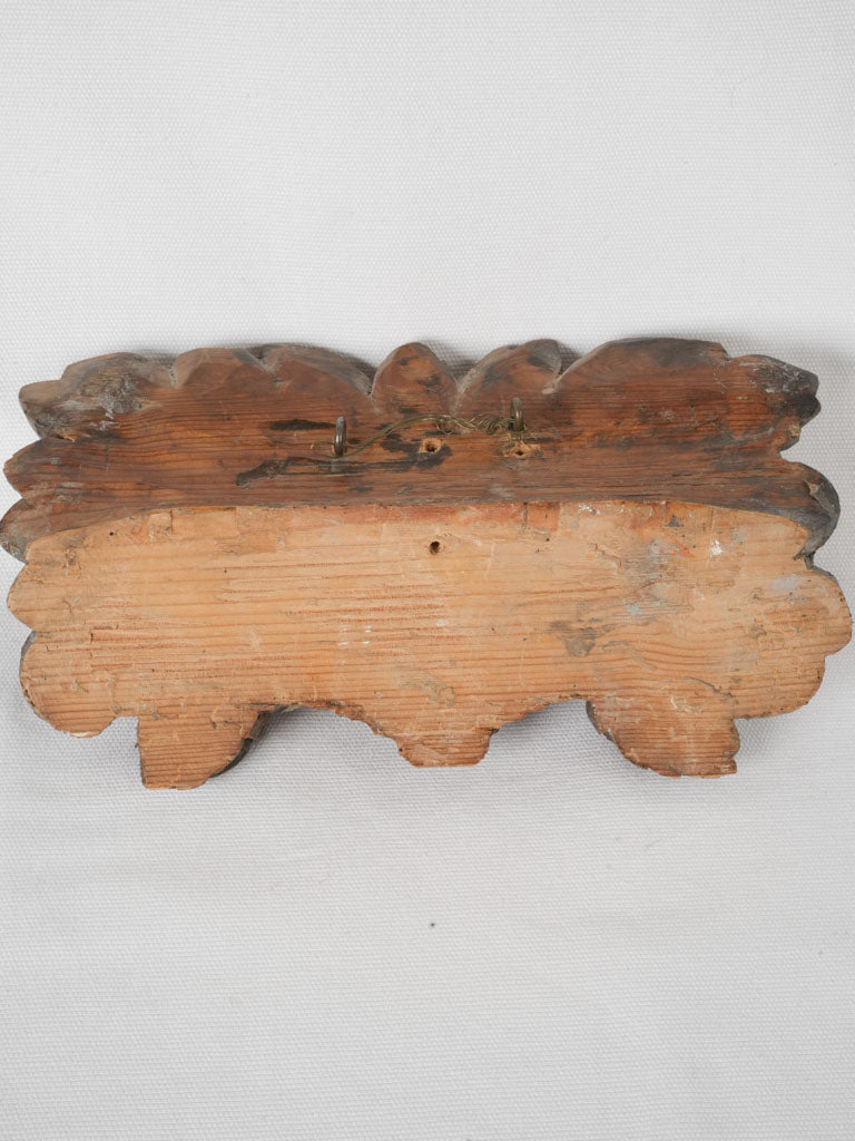 Weathered boiserie pine basket ornament
