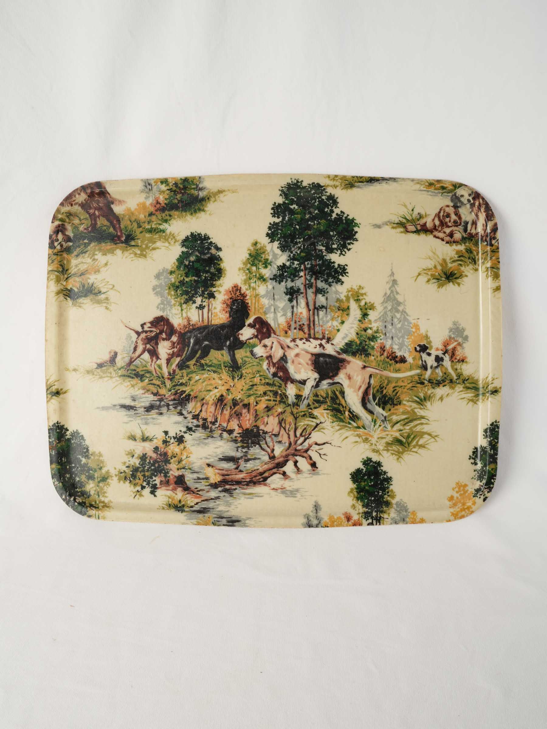 Vintage French Serving Tray w/ Sporting Scene, Circa 1970s - 23¼"