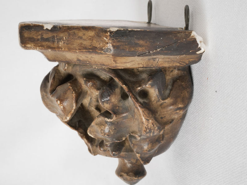 Bronze-patina antique wall bracket
