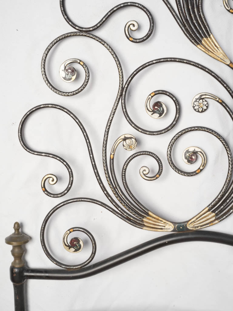 Hand-Forged Mid-20th Century Italian Wrought Iron Headboard for Double Bed By Rino Baglini - 72¾" x 63"