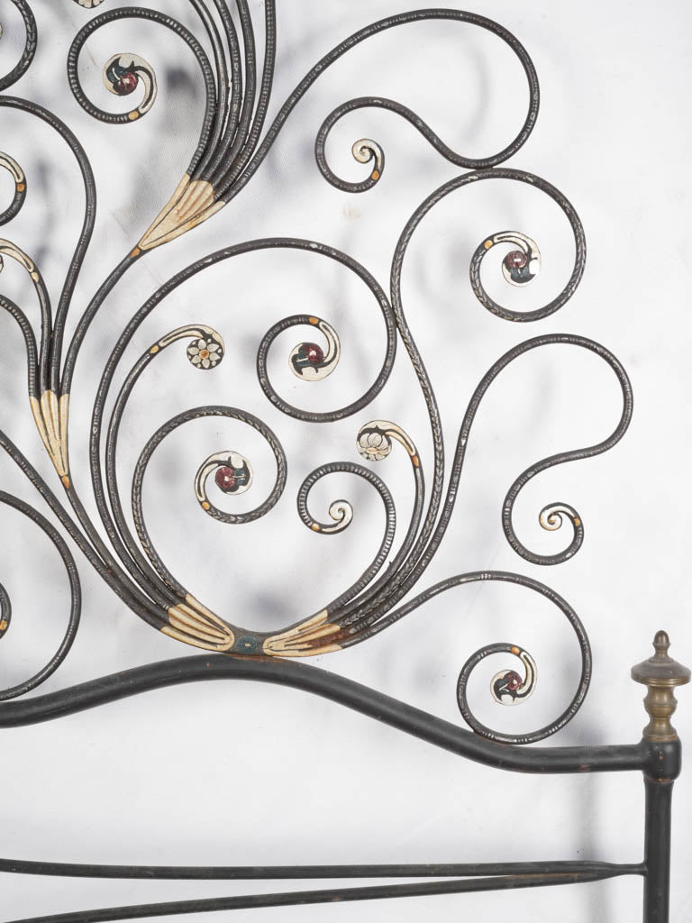 Hand-Forged Mid-20th Century Italian Wrought Iron Headboard for Double Bed By Rino Baglini - 72¾" x 63"
