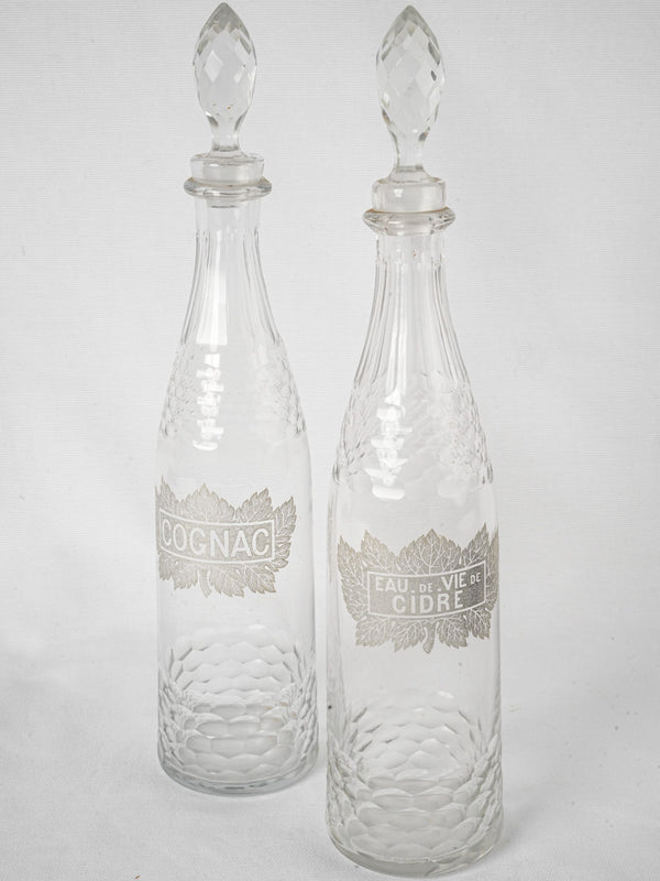 Antique crystal cognac decanter set