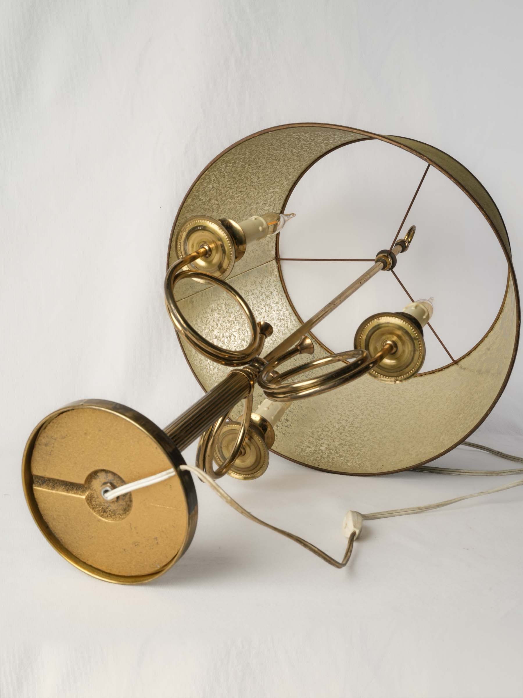 French Brass Three-Light Table Lamp w/ Hunting Horn Arms, C. 1950 - 29½"