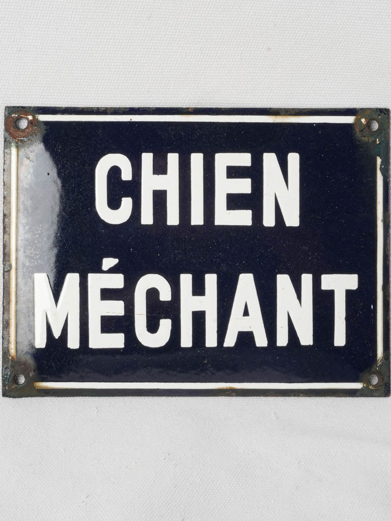Aged metal warning plaque