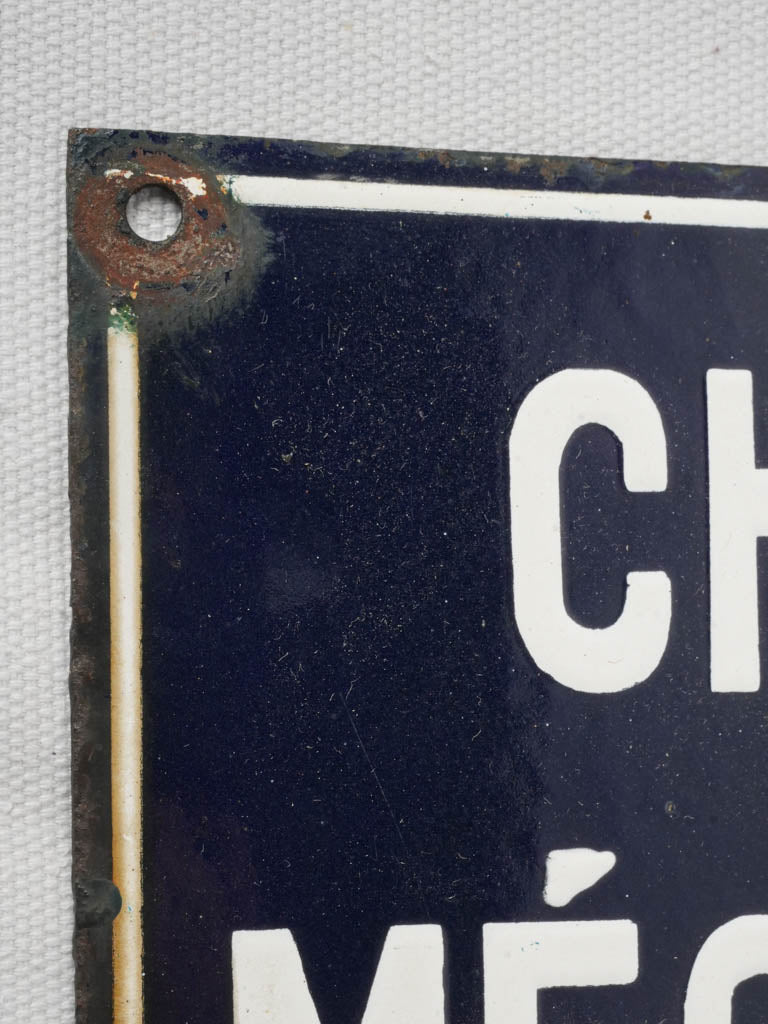 Rustic navy ornate signage