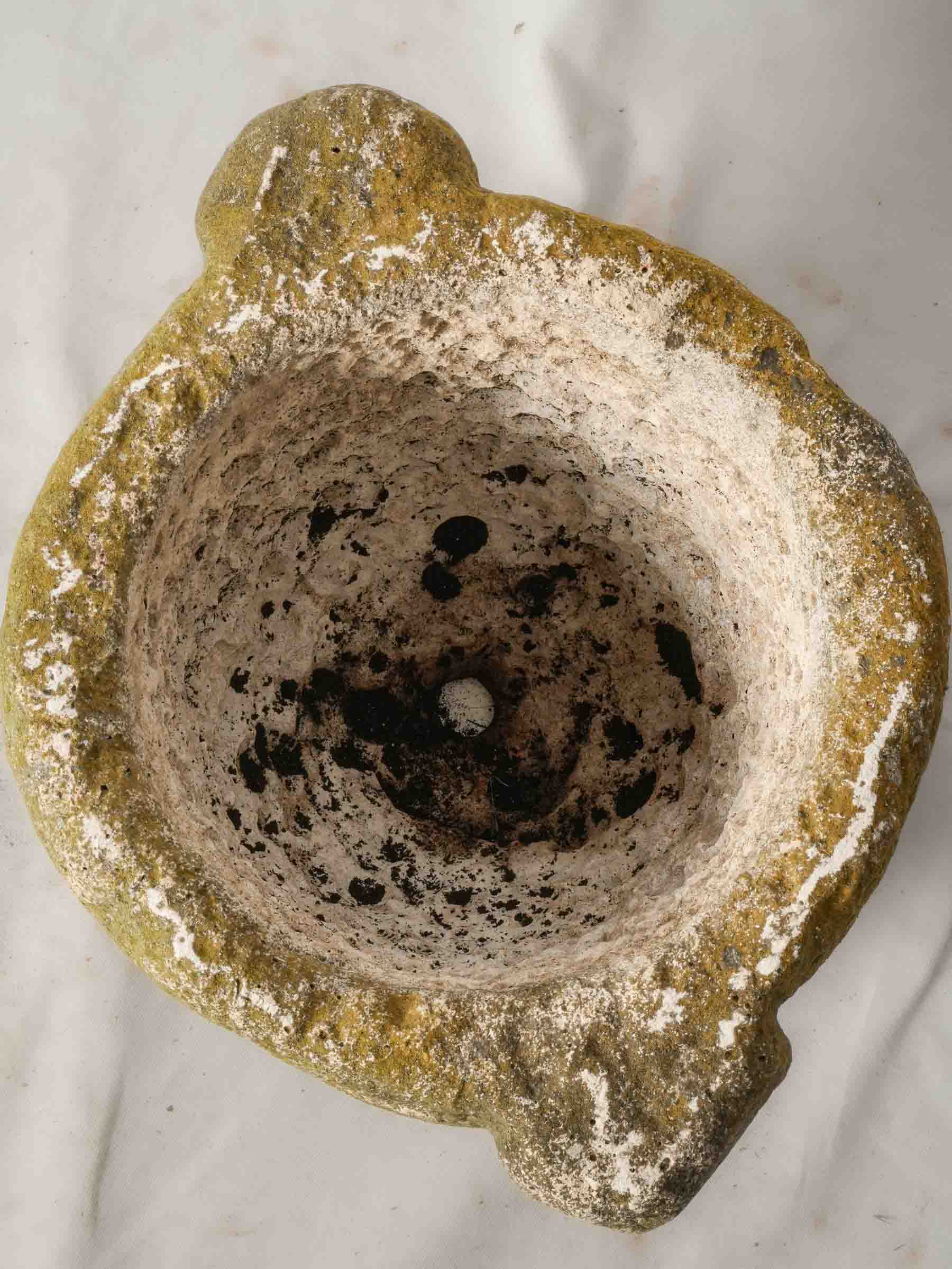 Authentic old-world stone mortar  