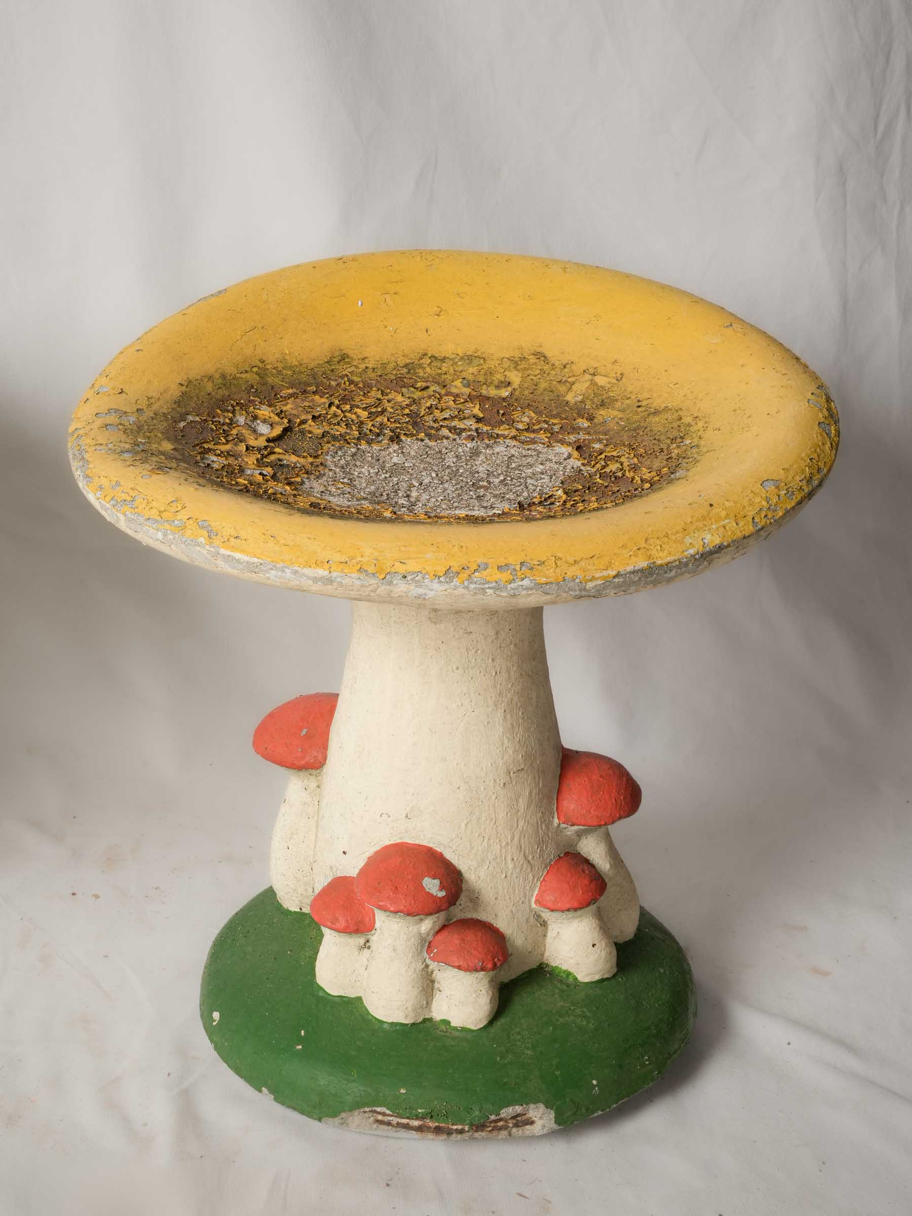 Bold painted concrete garden decor  