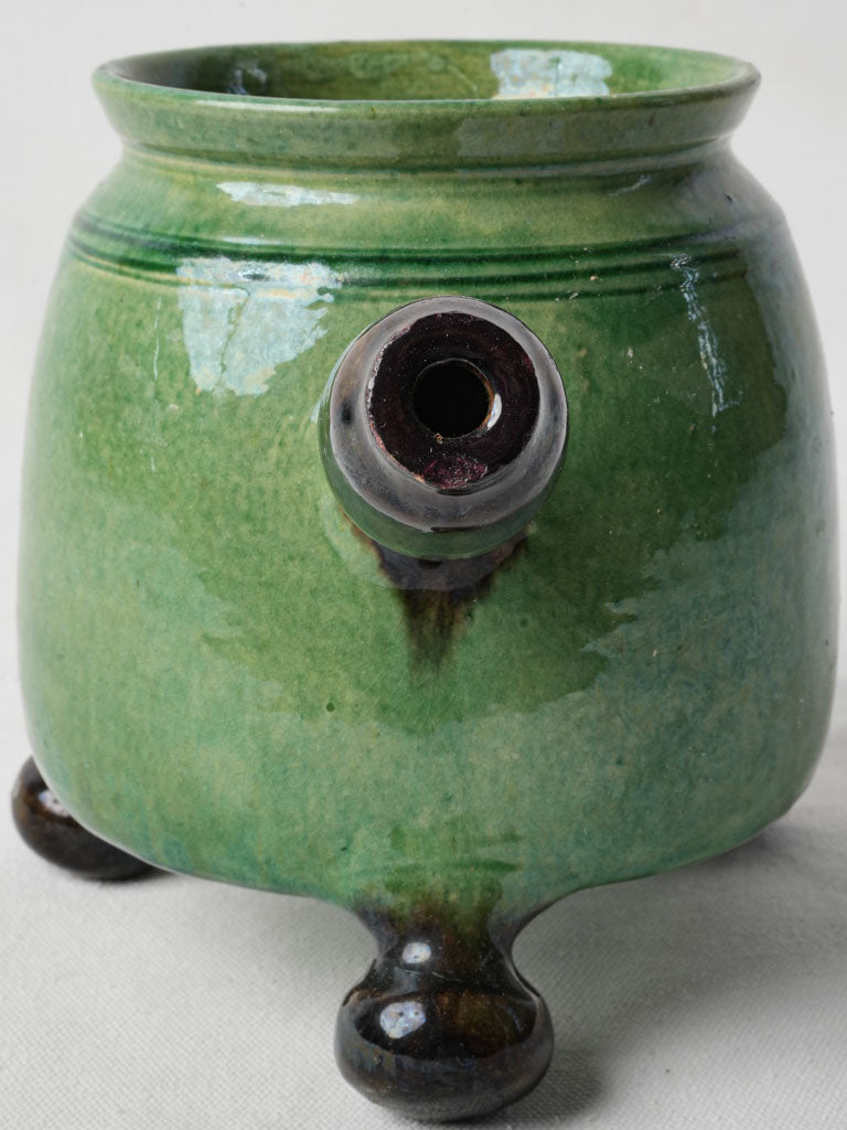 Vivid green-glazed ceramic vessel  