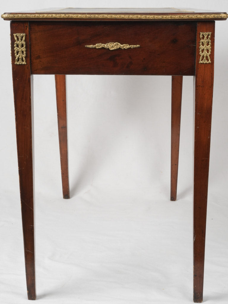 Neoclassical, Louis XVI, leather-trimmed, 2-drawer desk
