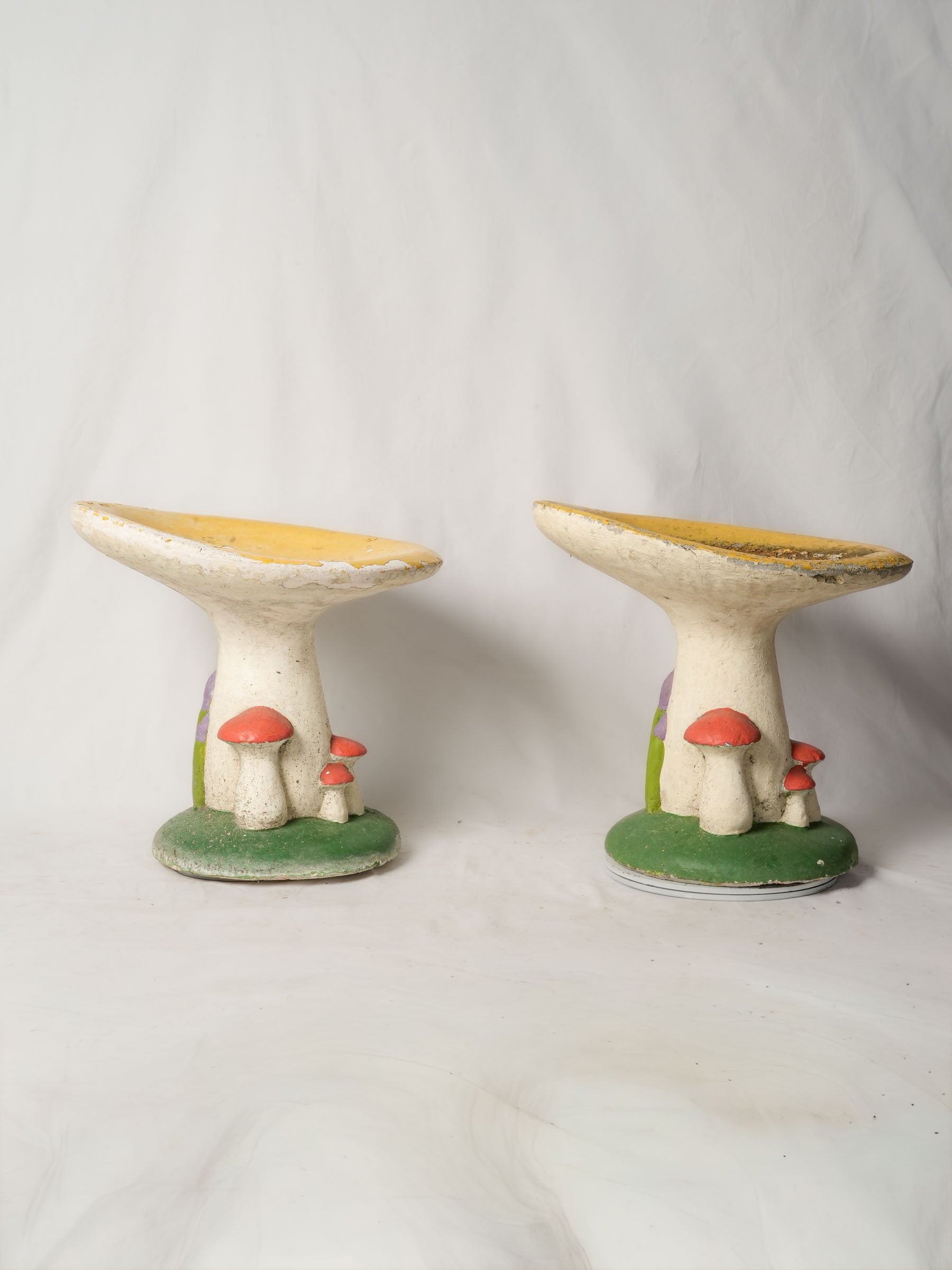 Mid-century whimsical mushroom stools  