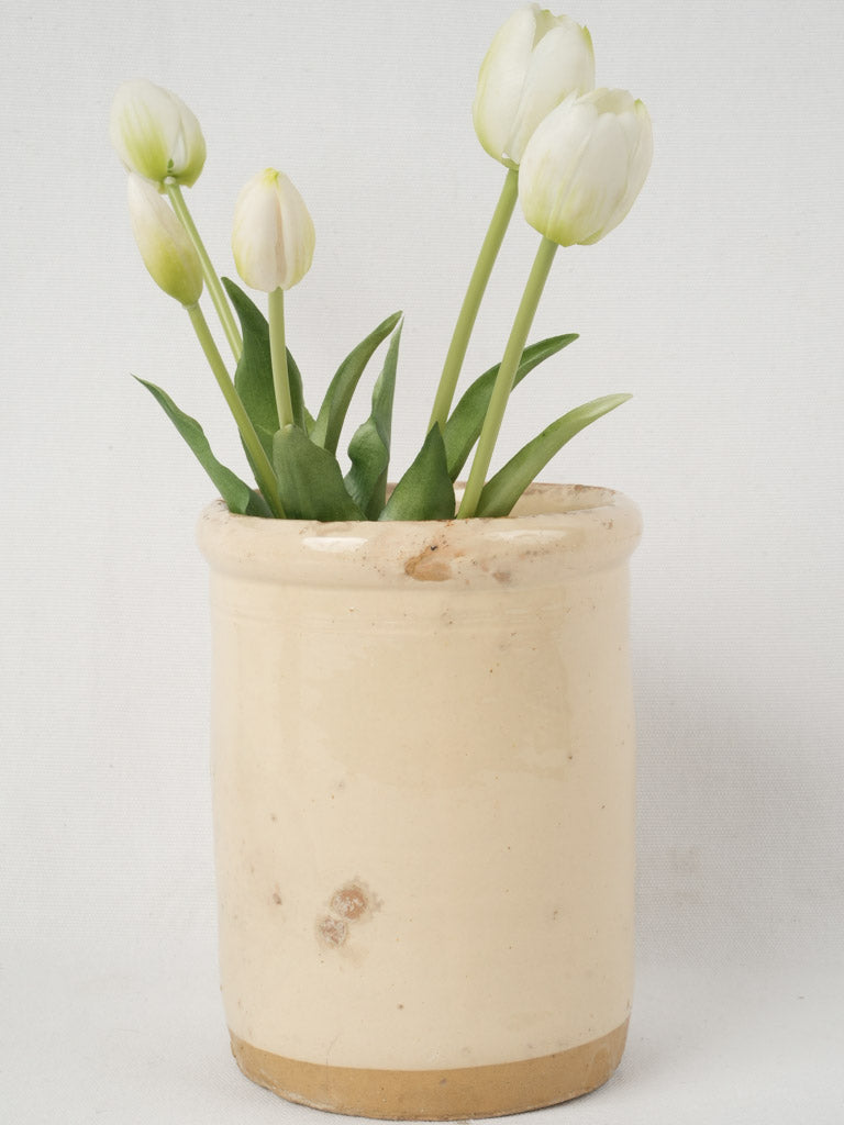 Vintage 19th-century cream glaze pot