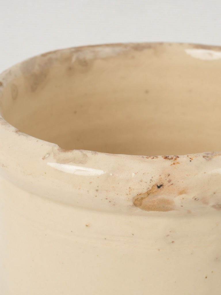 Timeless Italian cream-glazed terracotta pot