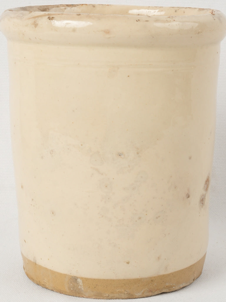 Elegant cream-glazed 19th-century Italian pot