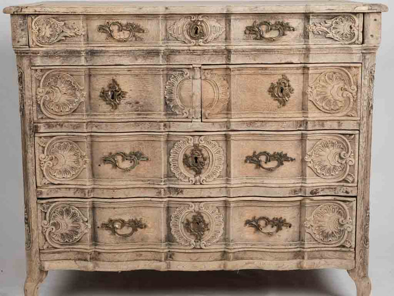 Louis XV 4 drawer commode -oak 12½" x 37¾" x 22½"