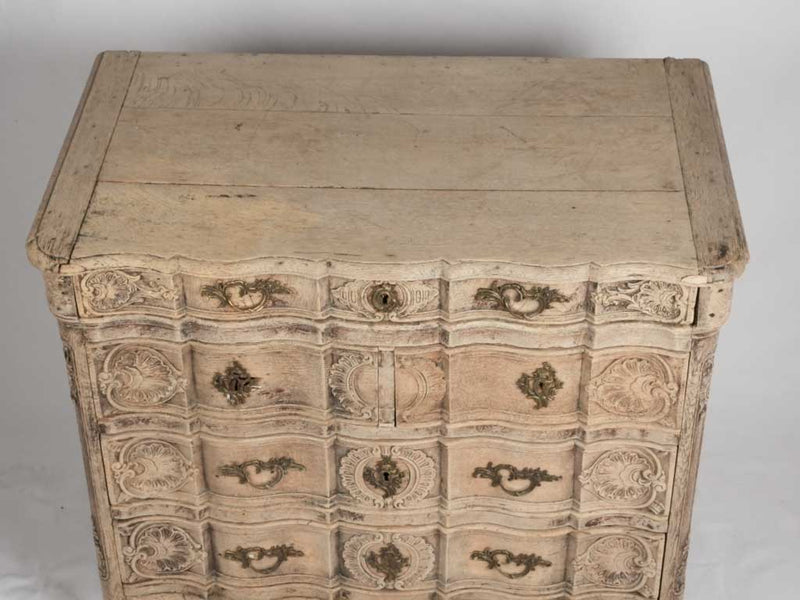 Louis XV 4 drawer commode -oak 12½" x 37¾" x 22½"