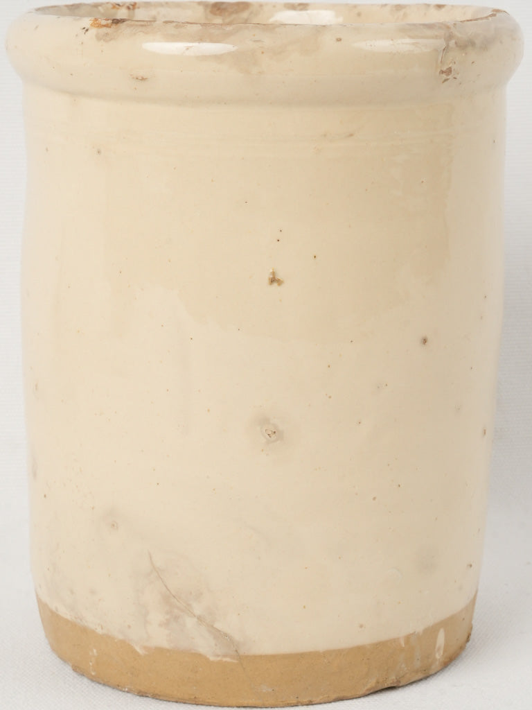 Creamy white gloss 19th-century terracotta pot