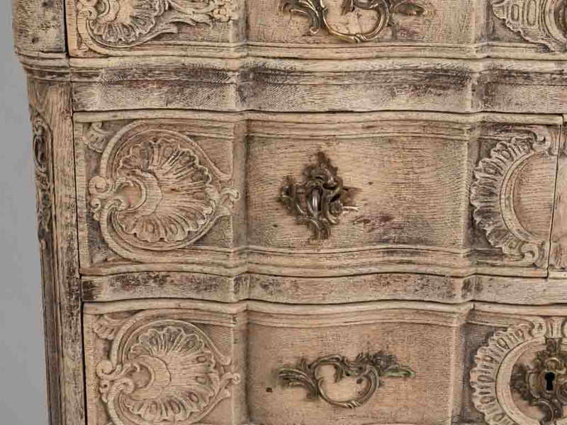 Louis XV 4 drawer commode -oak 12½" x 37¾" x 22½"