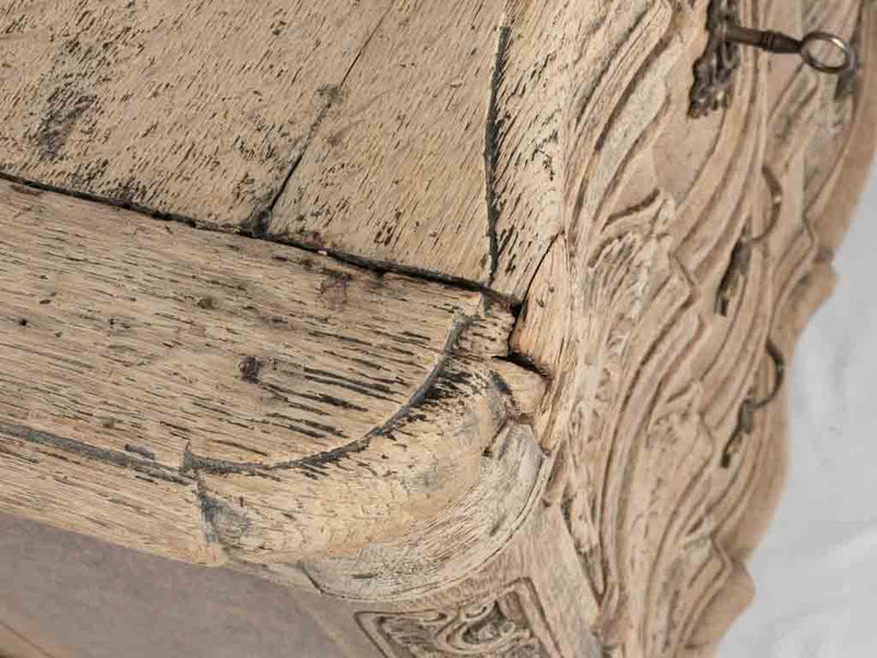 Louis XV 4 drawer commode -oak 12½" x 37¾" x 22½"