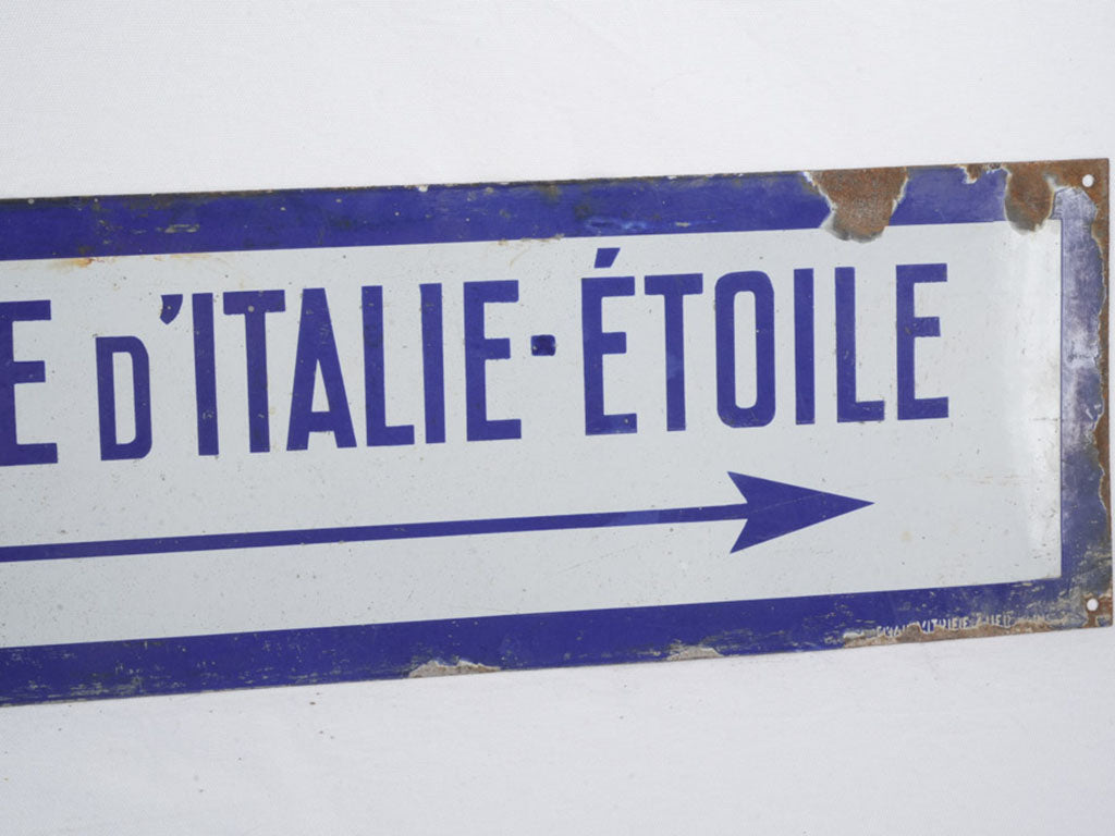 Glossy cobalt blue metro sign  