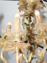 Elegant gilt-lined square coupe chandelier