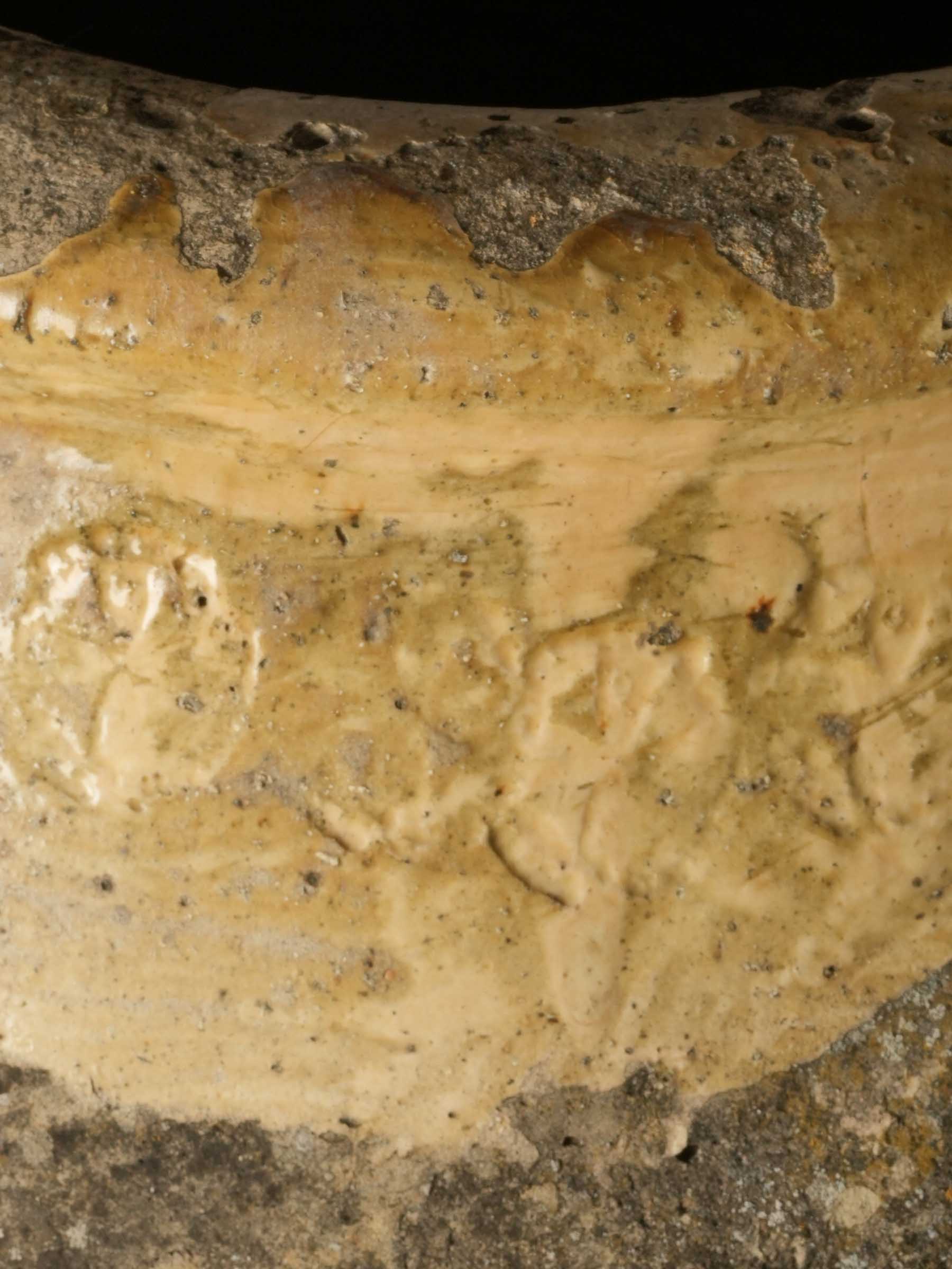 Stone-colored weathered large jar  