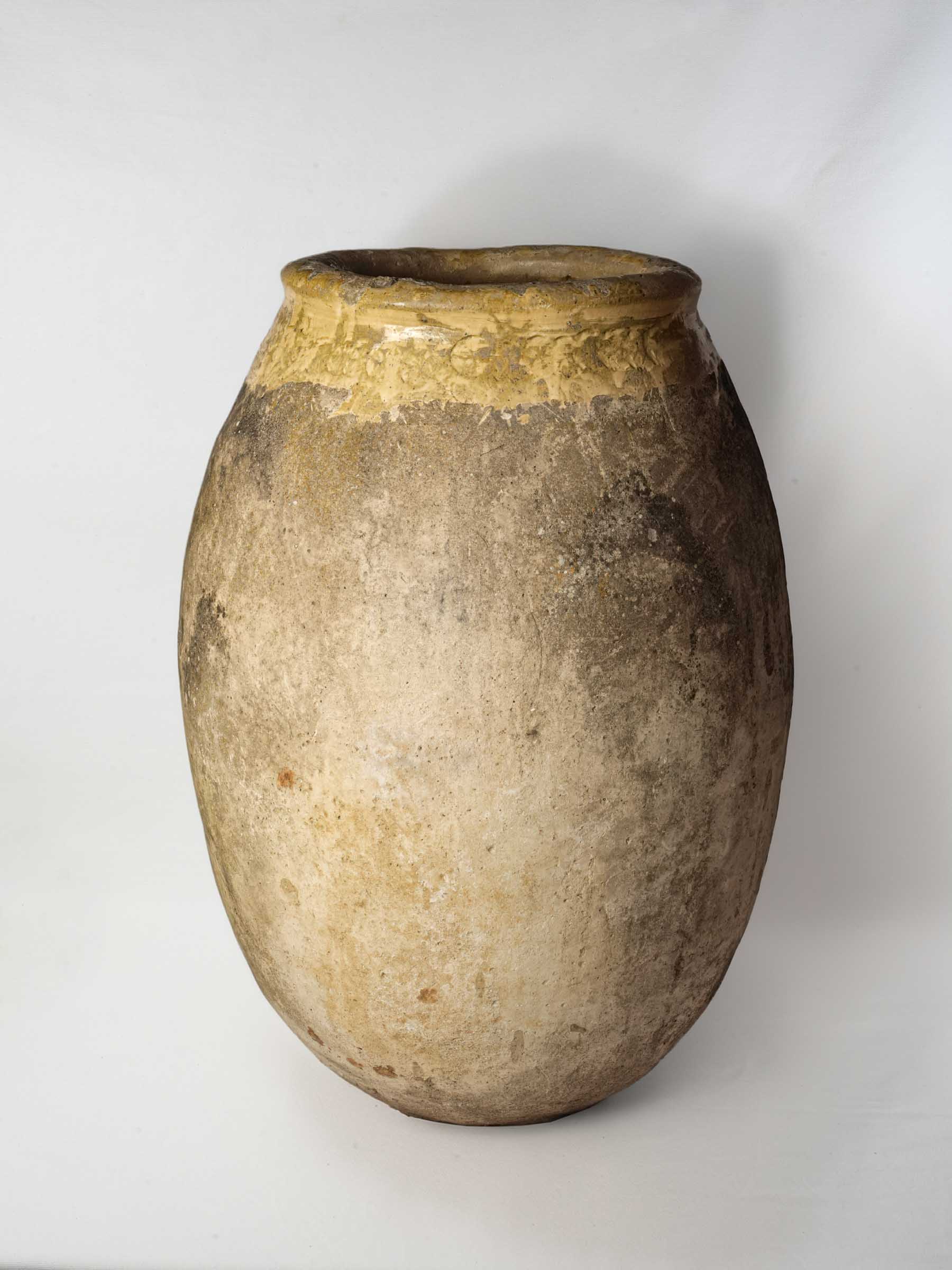 Antique French ovoid ceramic jar  