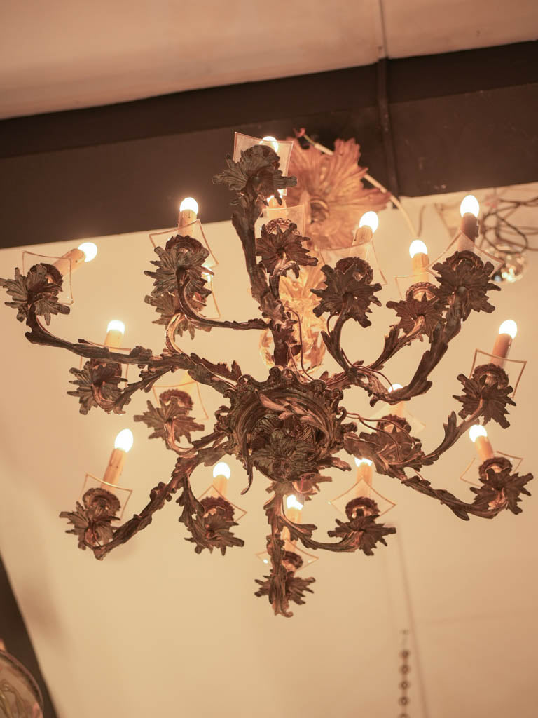 Intricate baroque-style leaf glass lighting