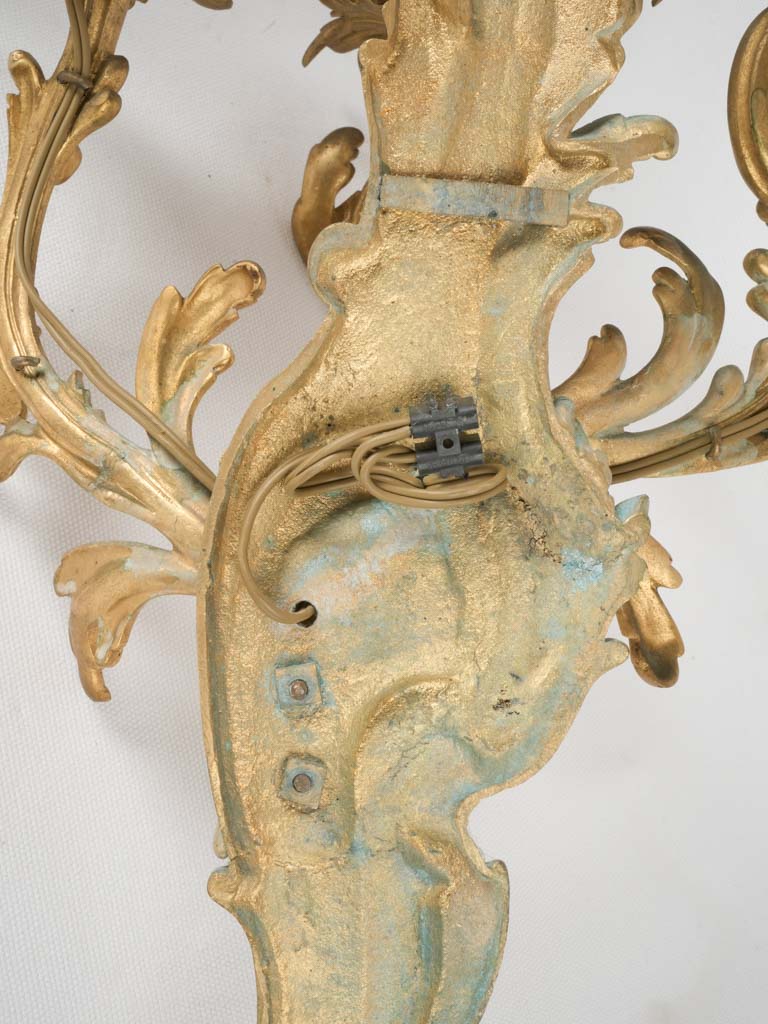 Patinated bronze French antique sconces