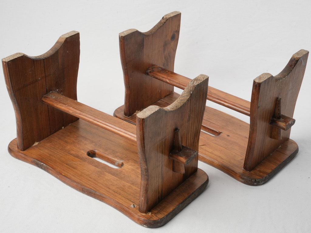 Handcrafted petite wooden stools