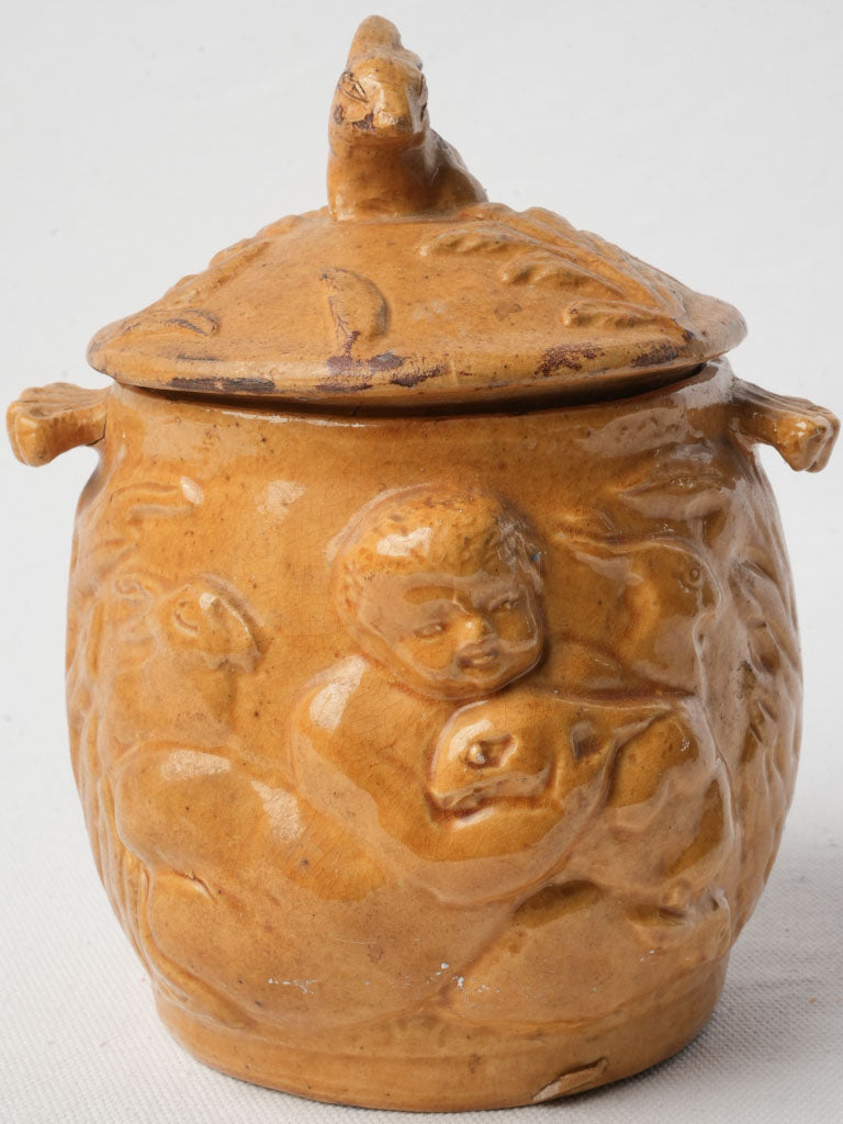 Vintage French rabbit finial jar  