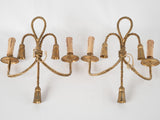 Decorative golden rope-style sconces