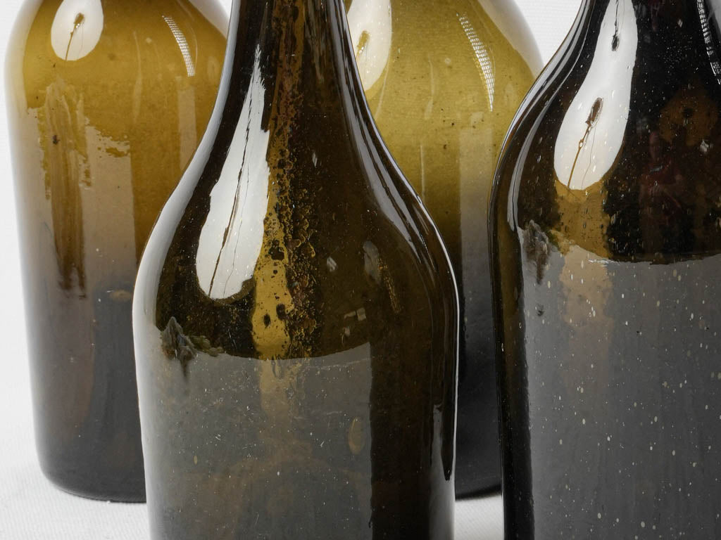 Rustic French glass bottle decor  