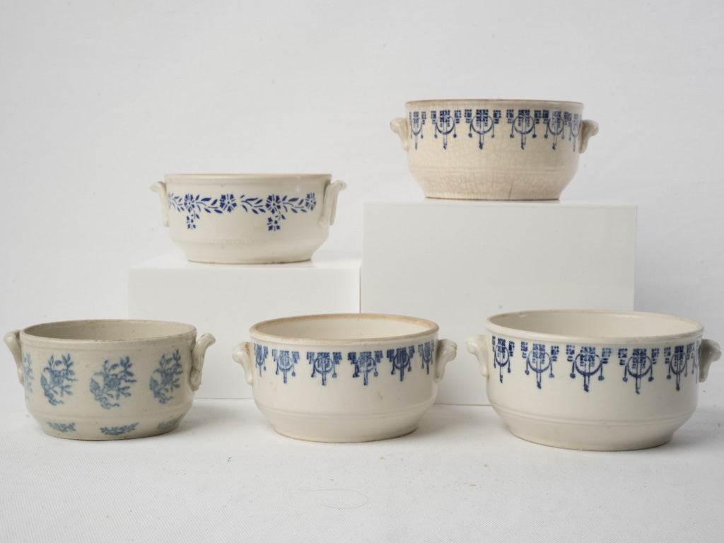 Antique patina blue accent bowls