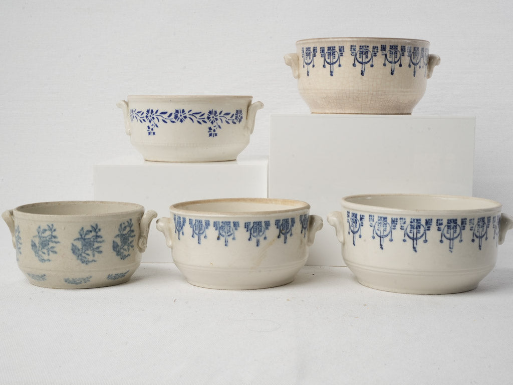 Historical French ceramic artistry bowls