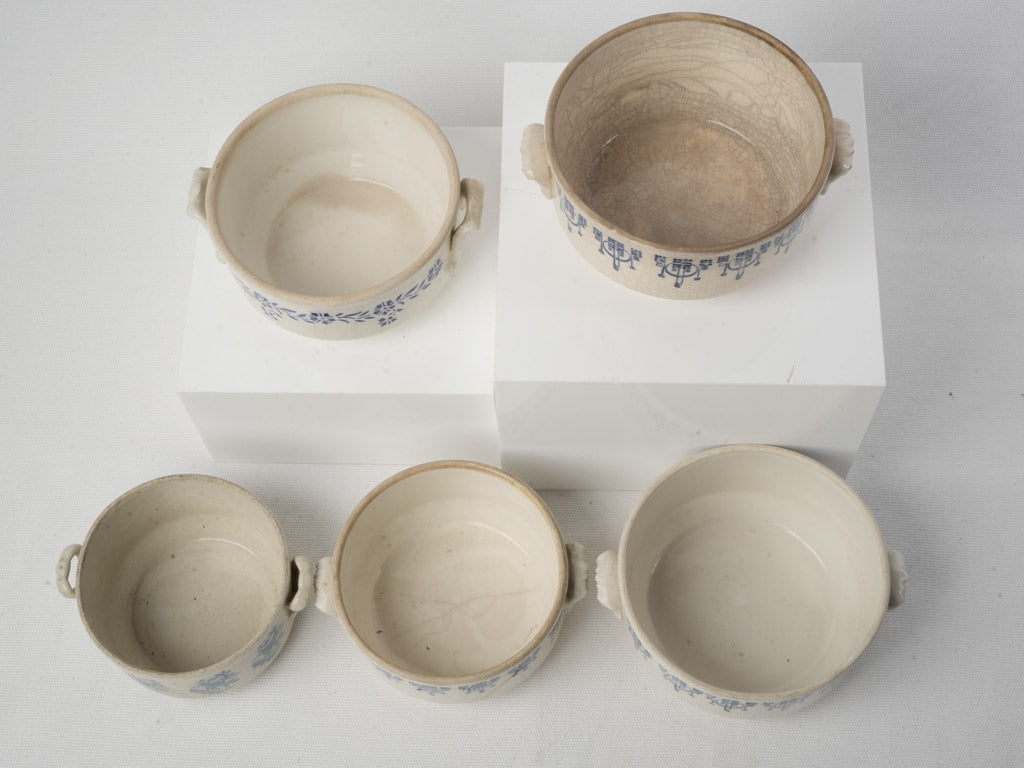 Sophisticated aged ceramic bowl set
