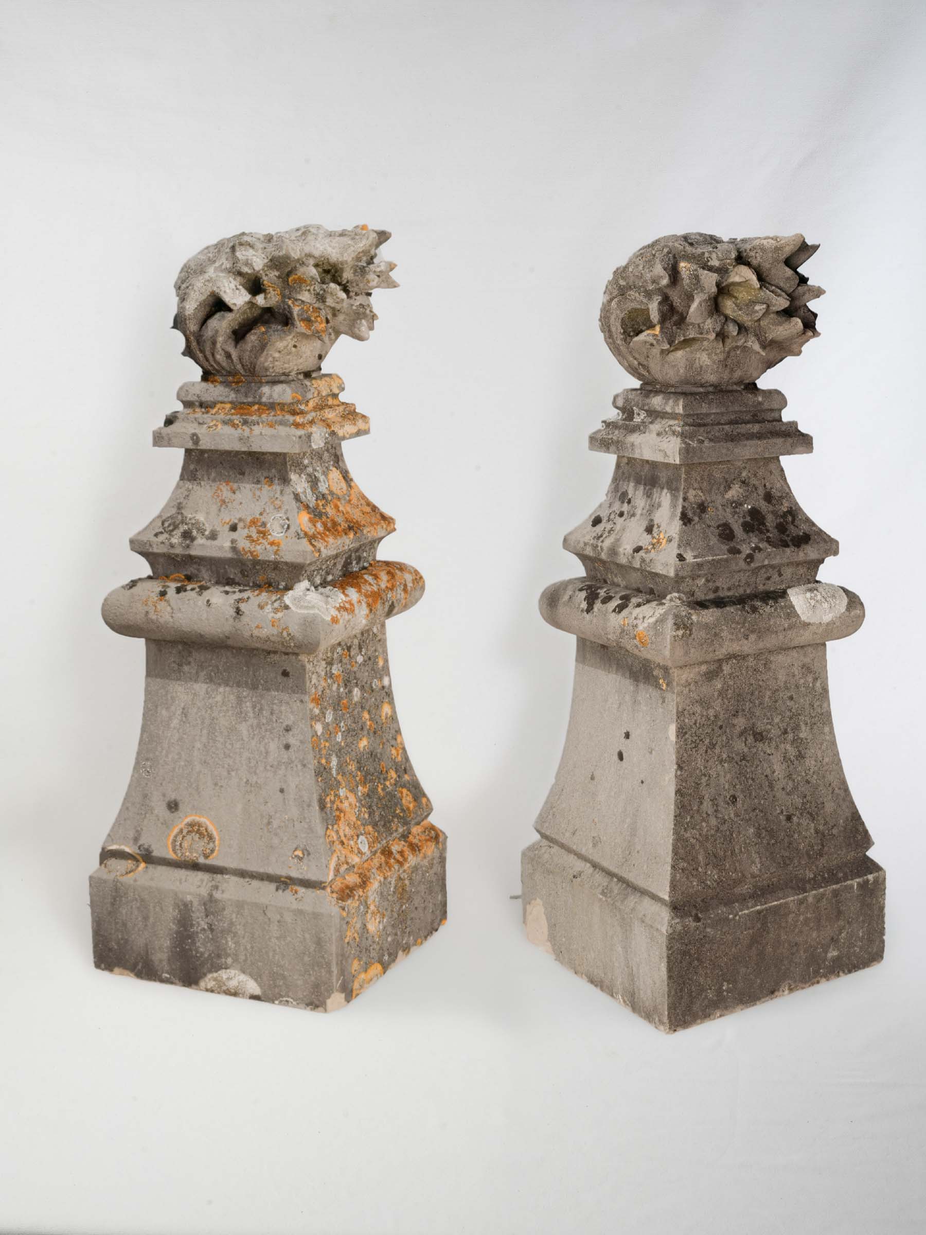 Historical French stone architectural urns