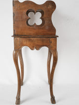 Antique French night stand w/ gallery top & carved cutouts 33"