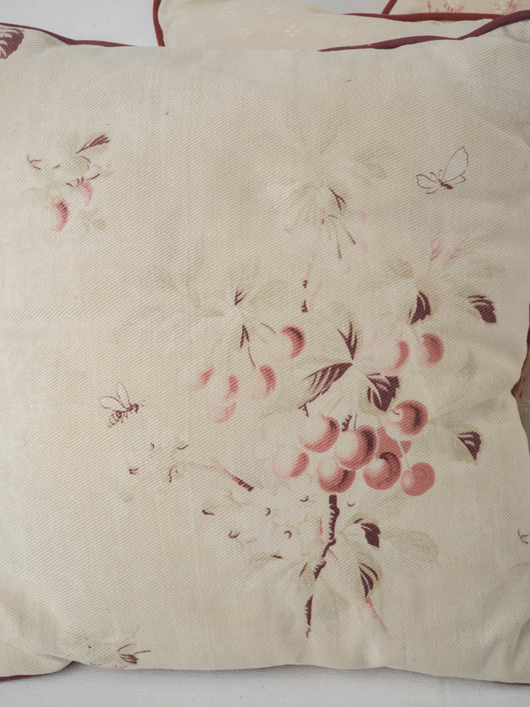 Worn textile rectangular floral cushions