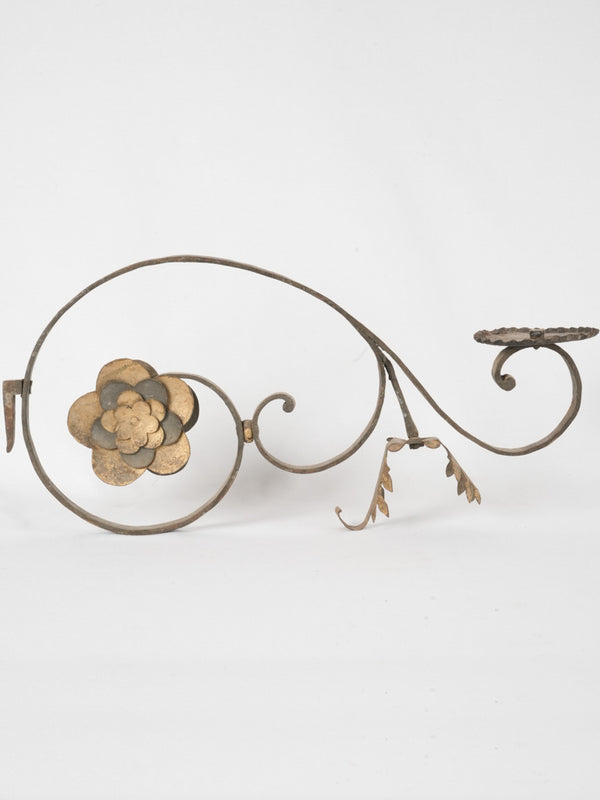 Louis XIV wrought iron candle sconce 11" x 23¾"