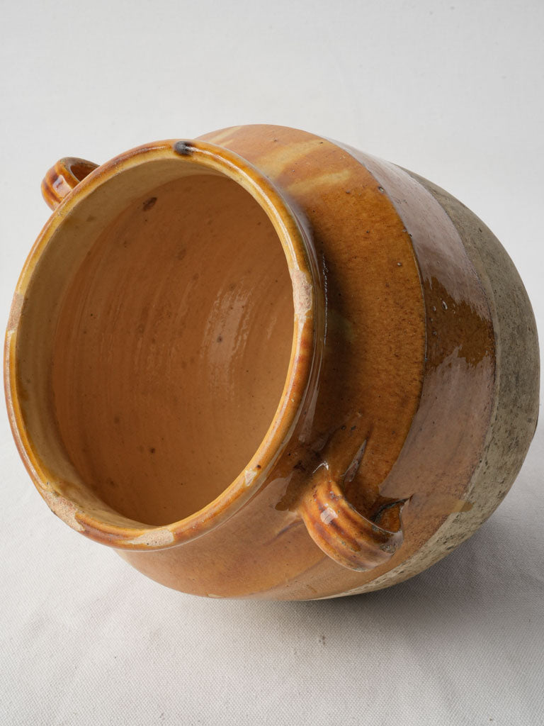 Earthenware richly toned confit pot