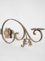 Classic black iron floral sconce