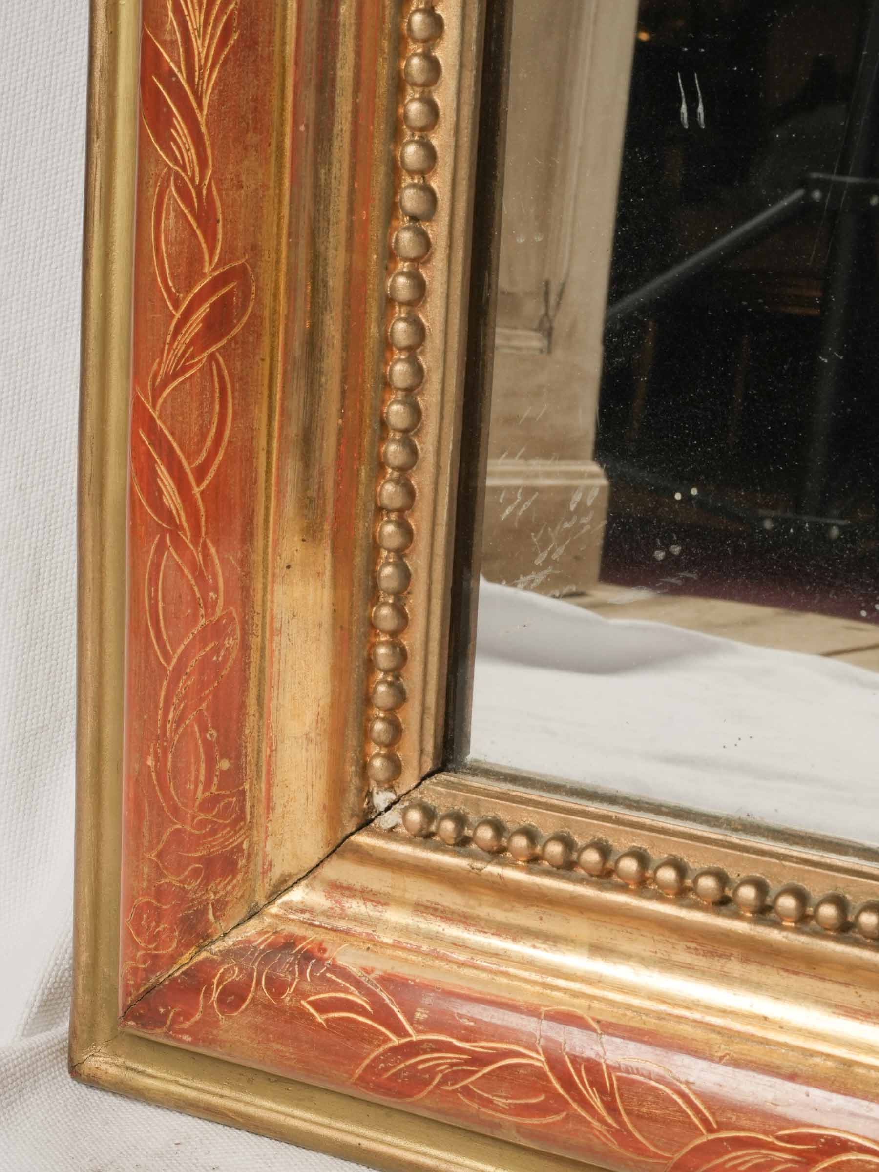 Commanding French Louis Philippe Mirror w/ Finely Engraved Frame, Late 19th Century - 70" x 39¾"