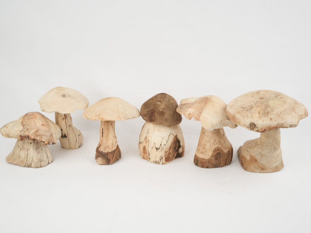 Hand-crafted Natural Wood Mushrooms