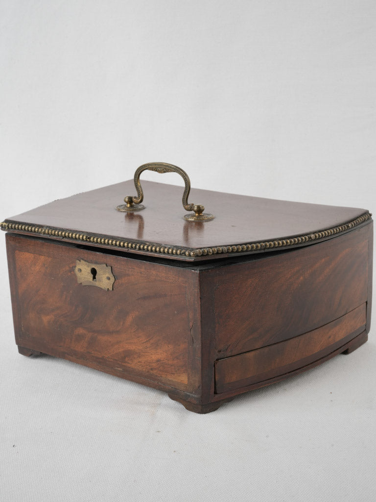Elegant vintage marquetry key box 