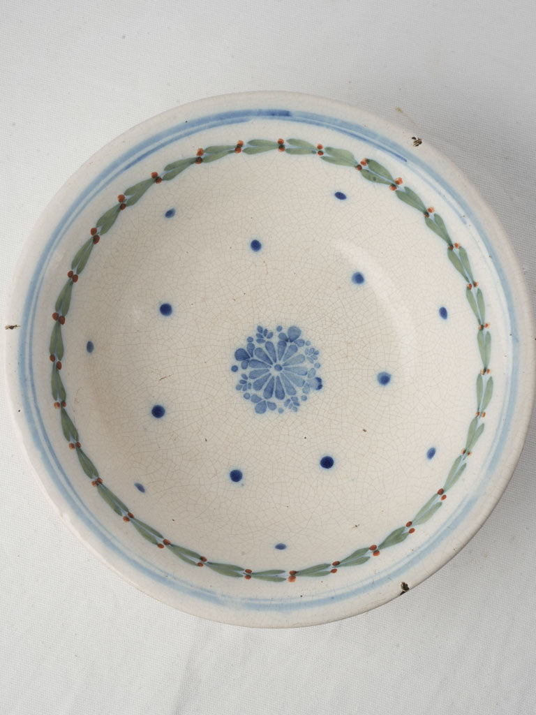 Antique charming ceramic salad bowl  