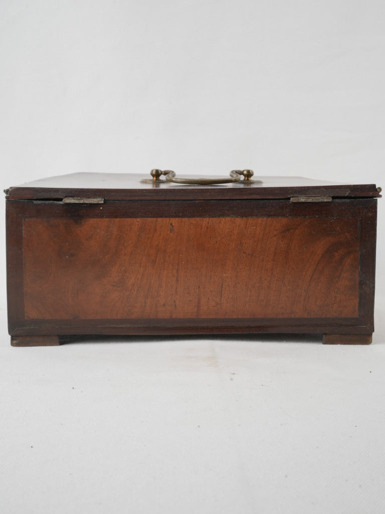Exquisite aged brass-trimmed keepsake box 